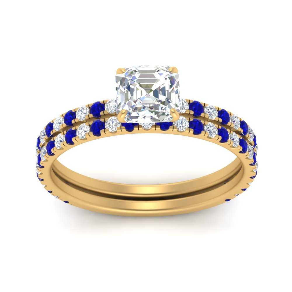 three-quarter-asscher-cut-diamond-gallery-bridal-ring-set-with-sapphire-in-FD9168ASGSABLANGLE3-NL-YG
