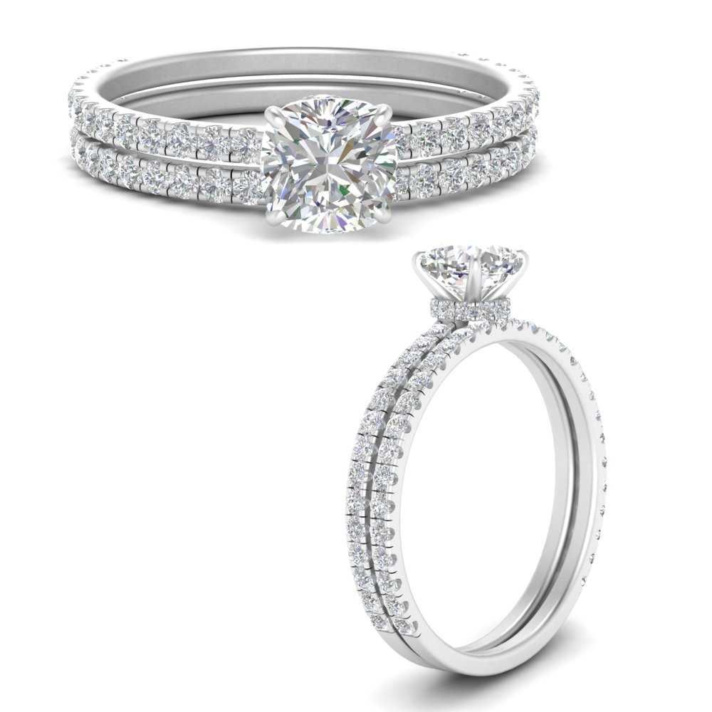 three-quarter-cushion-cut-diamond-gallery-bridal-ring-set-in-FD9168CUANGLE3-NL-WG