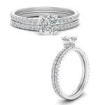 Load image into Gallery viewer, three-quarter-cushion-cut-diamond-gallery-bridal-ring-set-in-FD9168CUANGLE3-NL-WG