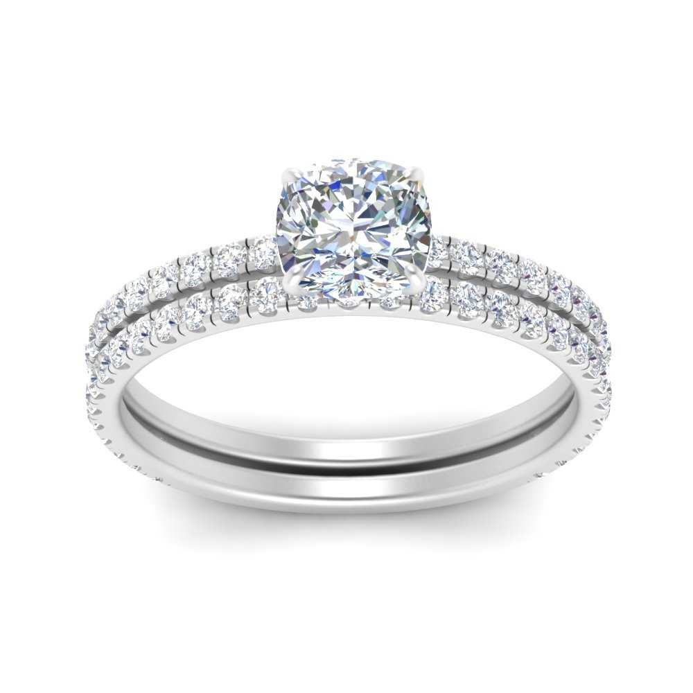 three-quarter-cushion-cut-diamond-gallery-bridal-ring-set-in-FD9168CUANGLE3-NL-WG