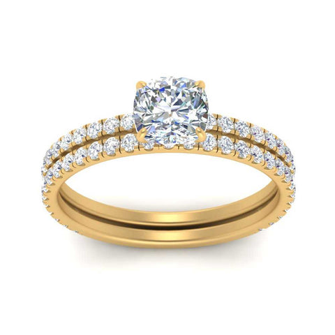 three-quarter-cushion-cut-diamond-gallery-bridal-ring-set-in-FD9168CUANGLE3-NL-YG