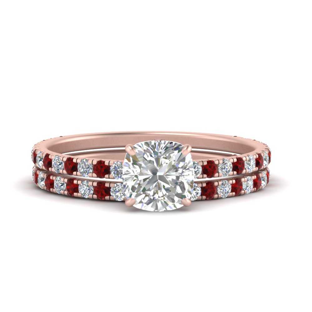 three-quarter-cushion-cut-diamond-gallery-bridal-ring-set-with-ruby-in-FD9168CUGRUDRANGLE3-NL-RG