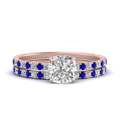 three-quarter-cushion-cut-diamond-gallery-bridal-ring-set-with-sapphire-in-FD9168CUGSABLANGLE3-NL-RG