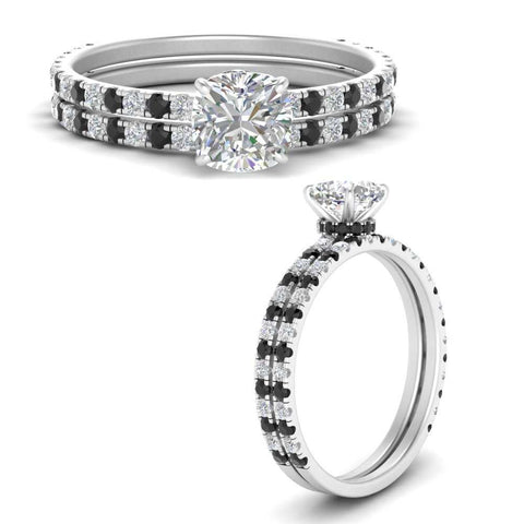three-quarter-cushion-cut-gallery-bridal-ring-set-with-black-diamond-in-FD9168CUGBLACKANGLE3-NL-WG