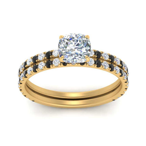 three-quarter-cushion-cut-gallery-bridal-ring-set-with-black-diamond-in-FD9168CUGBLACKANGLE3-NL-YG