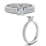 Load image into Gallery viewer, three-quarter-emerald-cut-diamond-gallery-bridal-ring-set-in-FD9168EMANGLE3-NL-WG