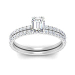 Load image into Gallery viewer, three-quarter-emerald-cut-diamond-gallery-bridal-ring-set-in-FD9168EMANGLE3-NL-WG