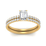 Load image into Gallery viewer, three-quarter-emerald-cut-diamond-gallery-bridal-ring-set-in-FD9168EMANGLE3-NL-YG
