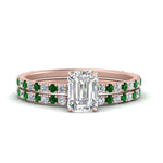 Load image into Gallery viewer, three-quarter-emerald-cut-diamond-gallery-bridal-ring-set-with-emerald-in-FD9168EMGEMGRANGLE3-NL-RG