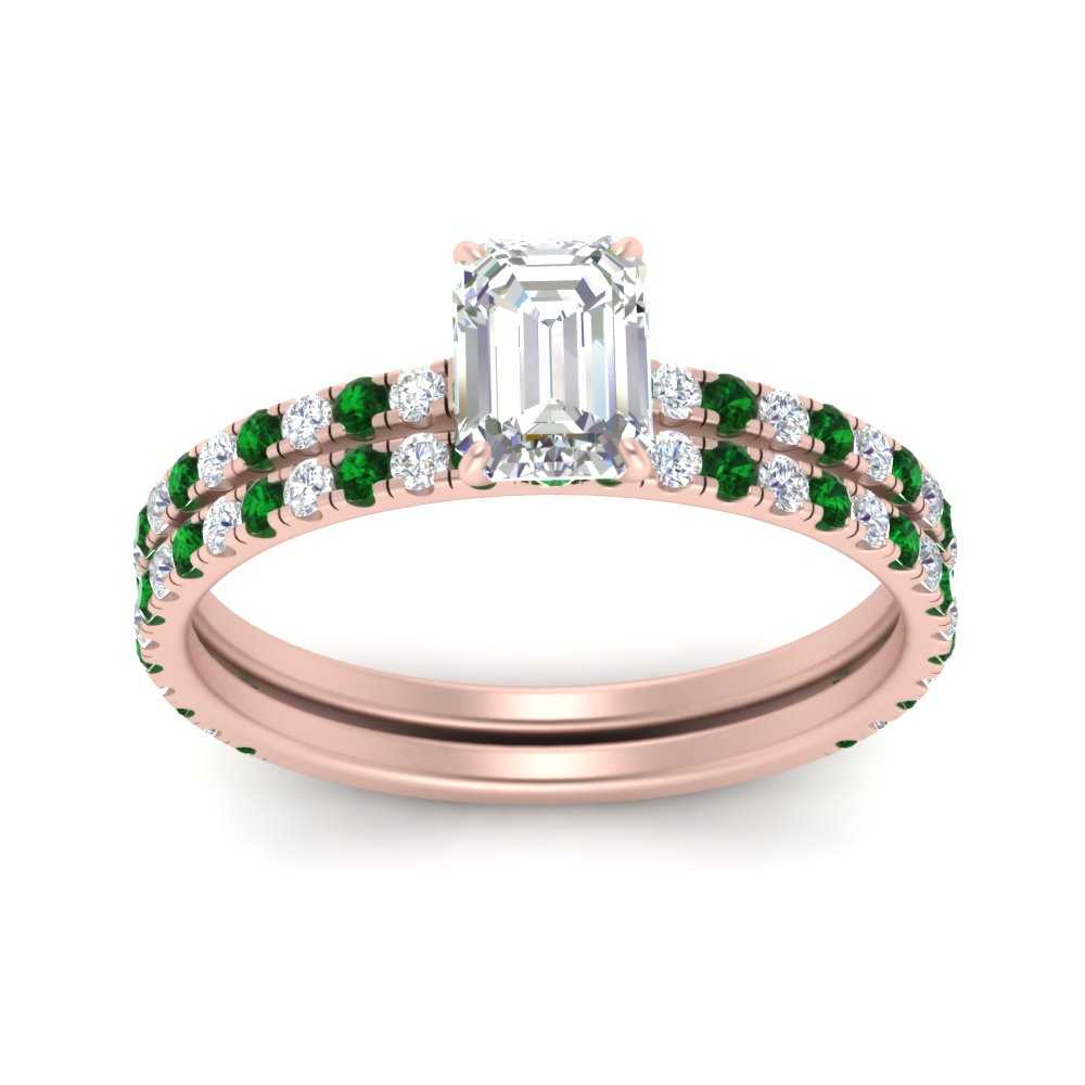 three-quarter-emerald-cut-diamond-gallery-bridal-ring-set-with-emerald-in-FD9168EMGEMGRANGLE3-NL-RG