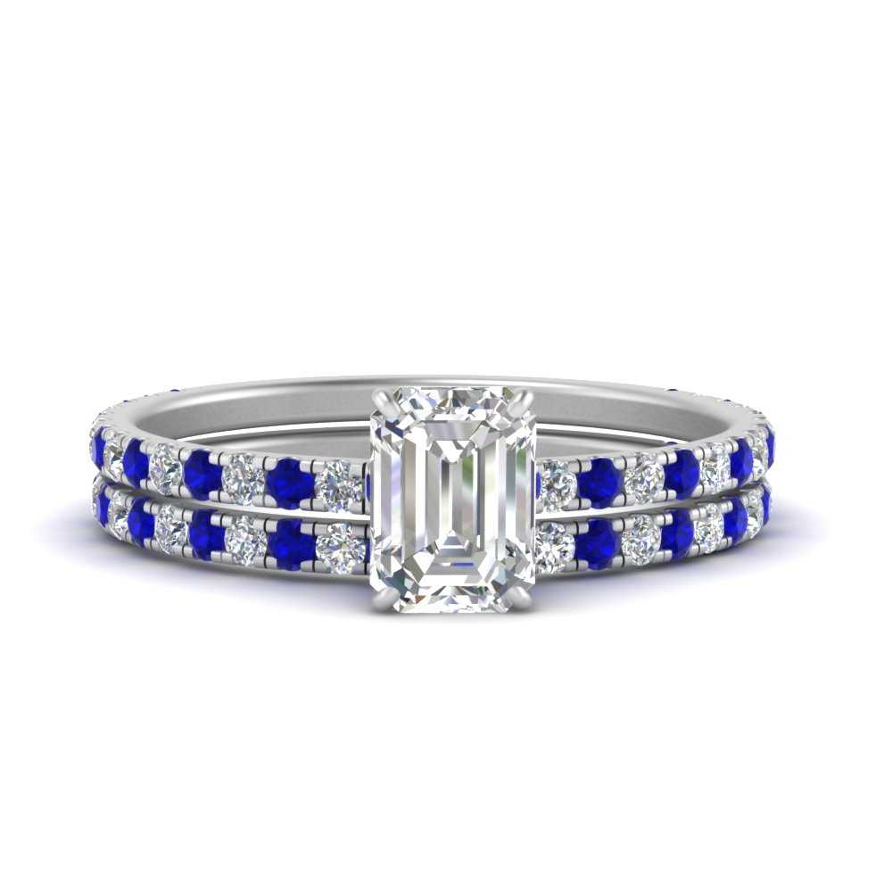 three-quarter-emerald-cut-diamond-gallery-bridal-ring-set-with-sapphire-in-FD9168EMGSABLANGLE3-NL-WG