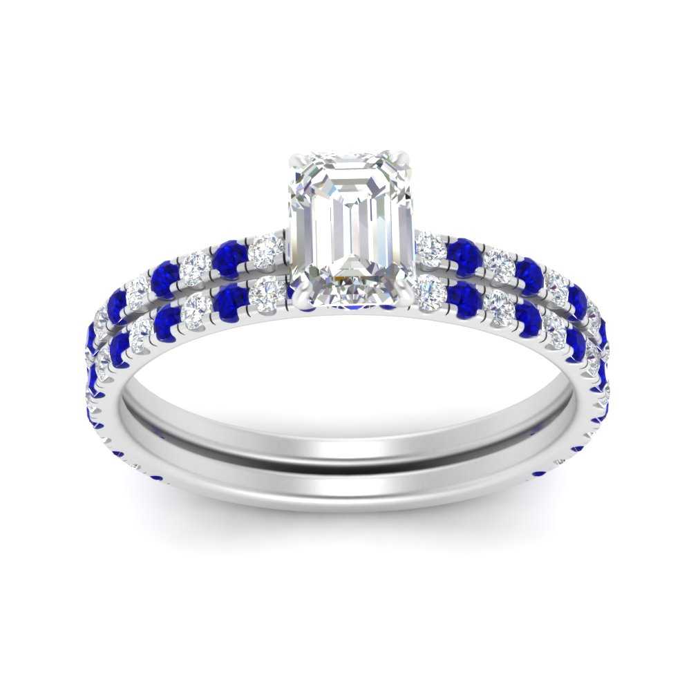 three-quarter-emerald-cut-diamond-gallery-bridal-ring-set-with-sapphire-in-FD9168EMGSABLANGLE3-NL-WG