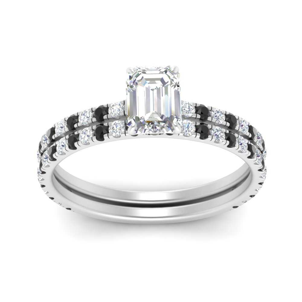 three-quarter-emerald-cut-gallery-bridal-ring-set-with-black-diamond-in-FD9168EMGBLACKANGLE3-NL-WG