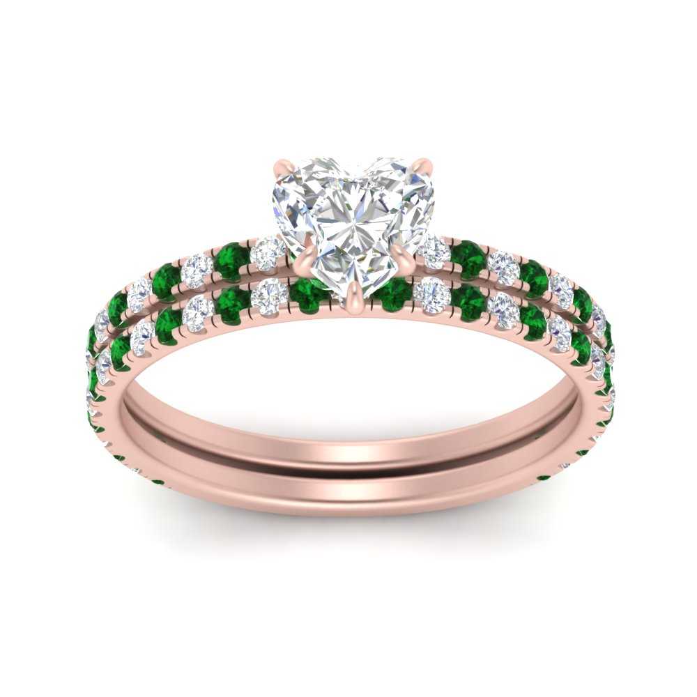 three-quarter-heart-shaped-diamond-gallery-bridal-ring-set-with-emerald-in-FD9168HTGEMGRANGLE3-NL-RG