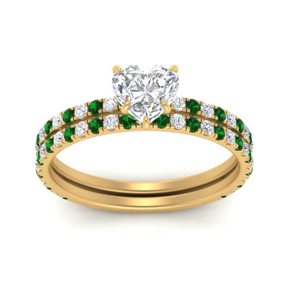 three-quarter-heart-shaped-diamond-gallery-bridal-ring-set-with-emerald-in-FD9168HTGEMGRANGLE3-NL-YG