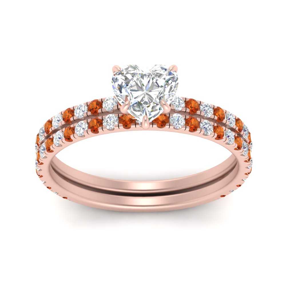 three-quarter-heart-shaped-diamond-gallery-bridal-ring-set-with-orange-sapphire-in-FD9168HTGSAORANGLE3-NL-RG