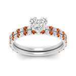 Load image into Gallery viewer, three-quarter-heart-shaped-diamond-gallery-bridal-ring-set-with-orange-sapphire-in-FD9168HTGSAORANGLE3-NL-WG
