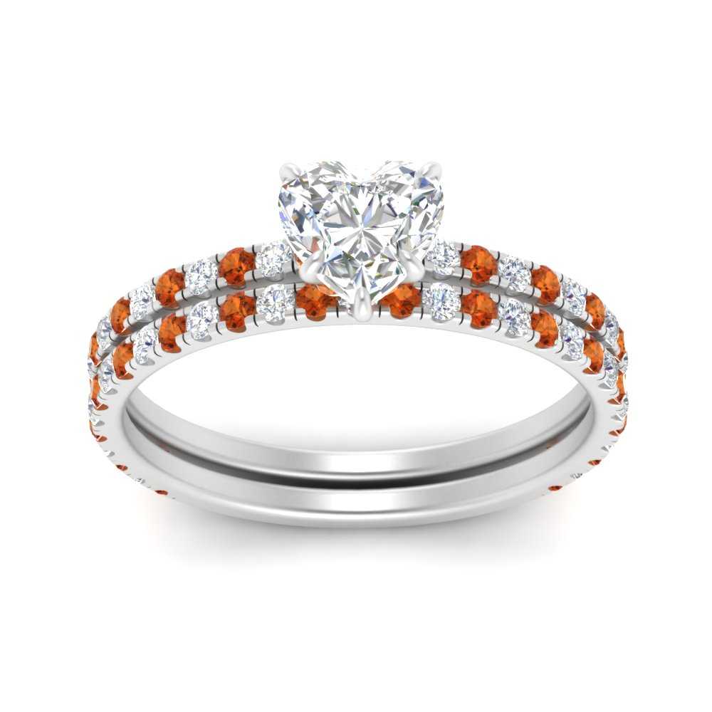 three-quarter-heart-shaped-diamond-gallery-bridal-ring-set-with-orange-sapphire-in-FD9168HTGSAORANGLE3-NL-WG