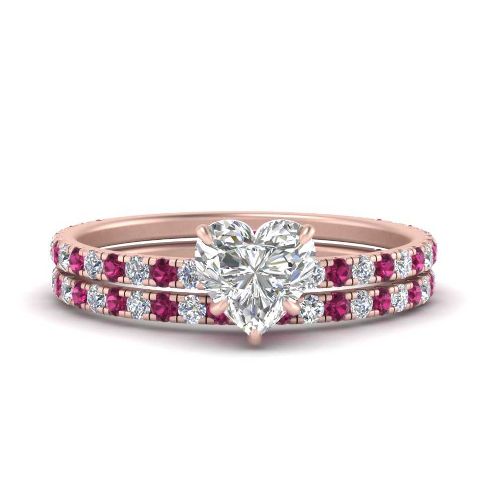 three-quarter-heart-shaped-diamond-gallery-bridal-ring-set-with-pink-sapphire-in-FD9168HTGSADRPIANGLE3-NL-RG