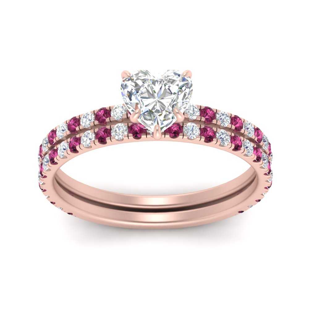 three-quarter-heart-shaped-diamond-gallery-bridal-ring-set-with-pink-sapphire-in-FD9168HTGSADRPIANGLE3-NL-RG