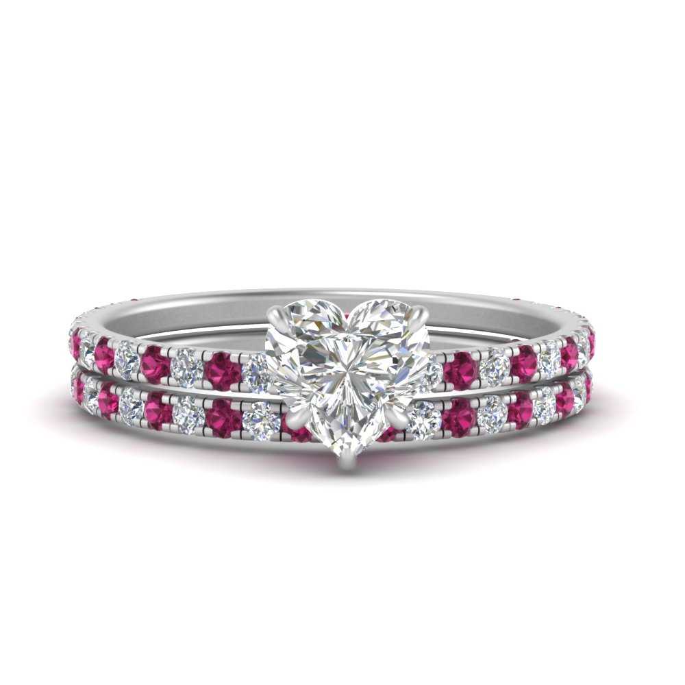 three-quarter-heart-shaped-diamond-gallery-bridal-ring-set-with-pink-sapphire-in-FD9168HTGSADRPIANGLE3-NL-WG