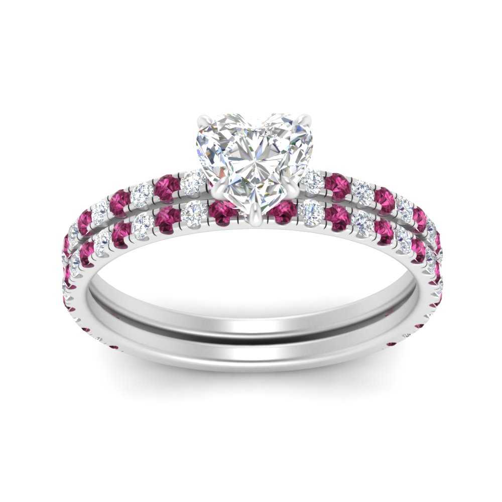 three-quarter-heart-shaped-diamond-gallery-bridal-ring-set-with-pink-sapphire-in-FD9168HTGSADRPIANGLE3-NL-WG