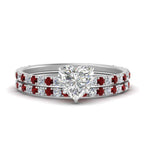 Load image into Gallery viewer, three-quarter-heart-shaped-diamond-gallery-bridal-ring-set-with-ruby-in-FD9168HTGRUDRANGLE3-NL-WG