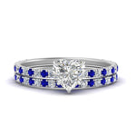 Load image into Gallery viewer, three-quarter-heart-shaped-diamond-gallery-bridal-ring-set-with-sapphire-in-FD9168HTGSABLANGLE3-NL-WG
