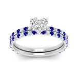 Load image into Gallery viewer, three-quarter-heart-shaped-diamond-gallery-bridal-ring-set-with-sapphire-in-FD9168HTGSABLANGLE3-NL-WG
