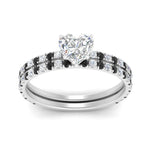 Load image into Gallery viewer, three-quarter-heart-shaped-gallery-bridal-ring-set-with-black-diamond-in-FD9168HTGBLACKANGLE3-NL-WG