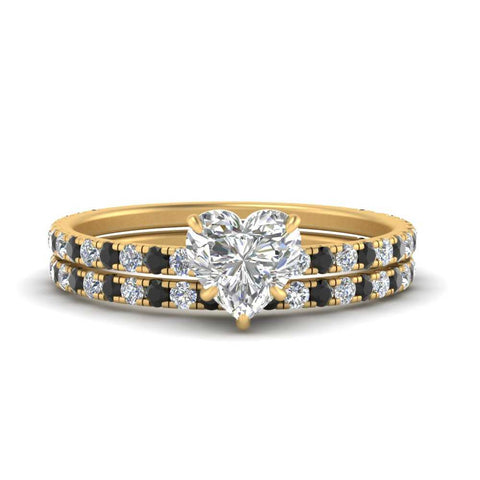 three-quarter-heart-shaped-gallery-bridal-ring-set-with-black-diamond-in-FD9168HTGBLACKANGLE3-NL-YG