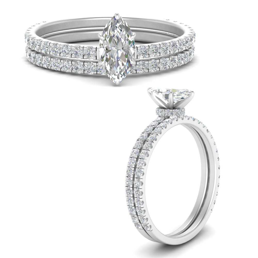 three-quarter-marquise-cut-diamond-gallery-bridal-ring-set-in-FD9168MQANGLE3-NL-WG