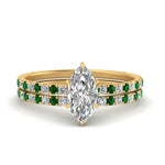 Load image into Gallery viewer, three-quarter-marquise-cut-diamond-gallery-bridal-ring-set-with-emerald-in-FD9168MQGEMGRANGLE3-NL-YG