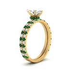Load image into Gallery viewer, three-quarter-marquise-cut-diamond-gallery-bridal-ring-set-with-emerald-in-FD9168MQGEMGRANGLE3-NL-YG