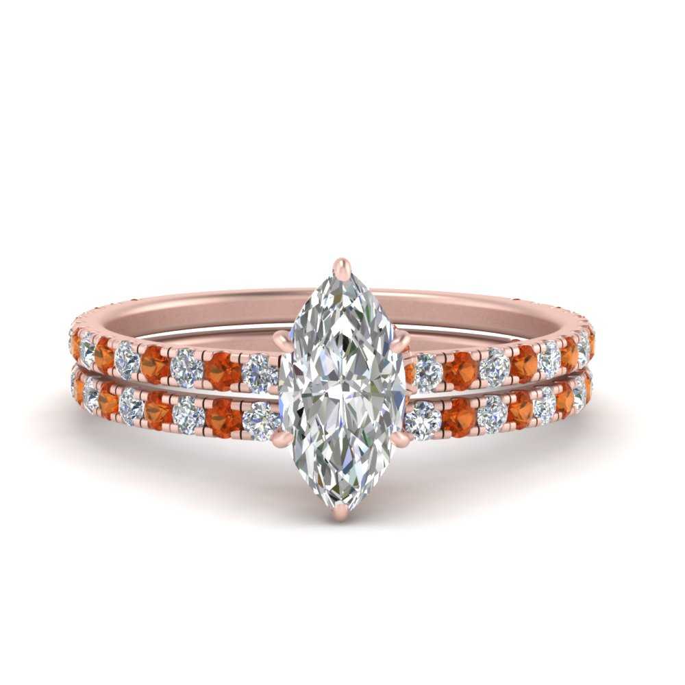 three-quarter-marquise-cut-diamond-gallery-bridal-ring-set-with-orange-sapphire-in-FD9168MQGSAORANGLE3-NL-RG
