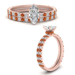 Load image into Gallery viewer, three-quarter-marquise-cut-diamond-gallery-bridal-ring-set-with-orange-sapphire-in-FD9168MQGSAORANGLE3-NL-RG
