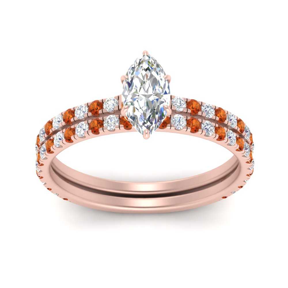 three-quarter-marquise-cut-diamond-gallery-bridal-ring-set-with-orange-sapphire-in-FD9168MQGSAORANGLE3-NL-RG
