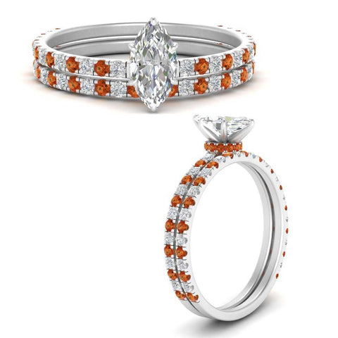 three-quarter-marquise-cut-diamond-gallery-bridal-ring-set-with-orange-sapphire-in-FD9168MQGSAORANGLE3-NL-WG