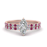 Load image into Gallery viewer, three-quarter-marquise-cut-diamond-gallery-bridal-ring-set-with-pink-sapphire-in-FD9168MQGSADRPIANGLE3-NL-RG

