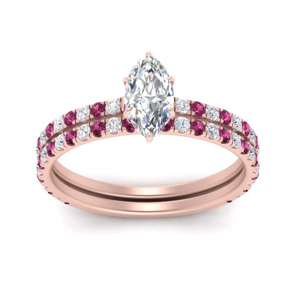 three-quarter-marquise-cut-diamond-gallery-bridal-ring-set-with-pink-sapphire-in-FD9168MQGSADRPIANGLE3-NL-RG