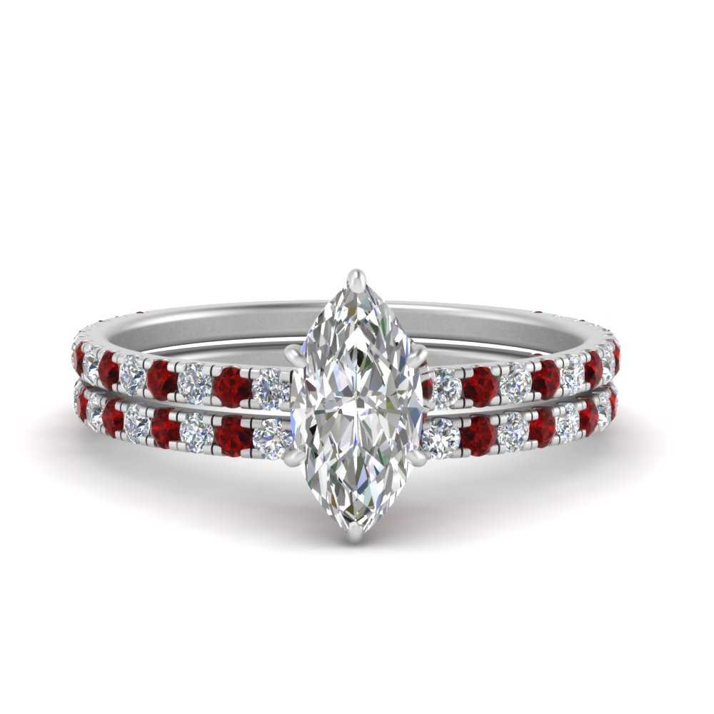 three-quarter-marquise-cut-diamond-gallery-bridal-ring-set-with-ruby-in-FD9168MQGRUDRANGLE3-NL-WG