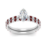 Load image into Gallery viewer, three-quarter-marquise-cut-diamond-gallery-bridal-ring-set-with-ruby-in-FD9168MQGRUDRANGLE3-NL-WG
