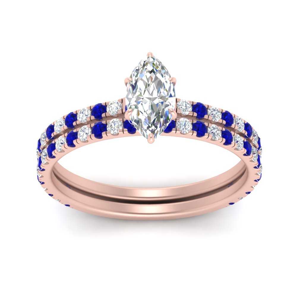 three-quarter-marquise-cut-diamond-gallery-bridal-ring-set-with-sapphire-in-FD9168MQGSABLANGLE3-NL-RG