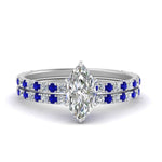 Load image into Gallery viewer, three-quarter-marquise-cut-diamond-gallery-bridal-ring-set-with-sapphire-in-FD9168MQGSABLANGLE3-NL-WG
