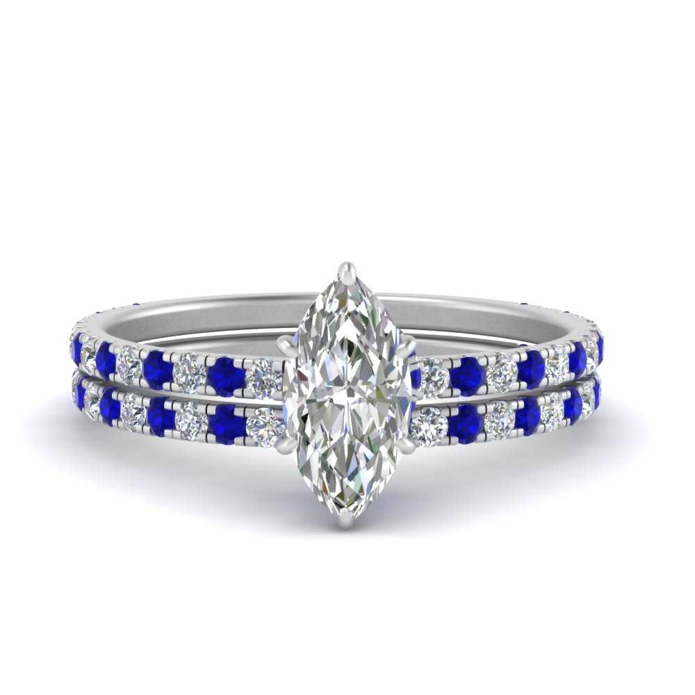 three-quarter-marquise-cut-diamond-gallery-bridal-ring-set-with-sapphire-in-FD9168MQGSABLANGLE3-NL-WG