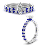Load image into Gallery viewer, three-quarter-marquise-cut-diamond-gallery-bridal-ring-set-with-sapphire-in-FD9168MQGSABLANGLE3-NL-WG