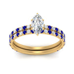 Load image into Gallery viewer, three-quarter-marquise-cut-diamond-gallery-bridal-ring-set-with-sapphire-in-FD9168MQGSABLANGLE3-NL-YG