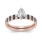 Load image into Gallery viewer, three-quarter-marquise-cut-gallery-bridal-ring-set-with-black-diamond-in-FD9168MQGBLACKANGLE3-NL-RG
