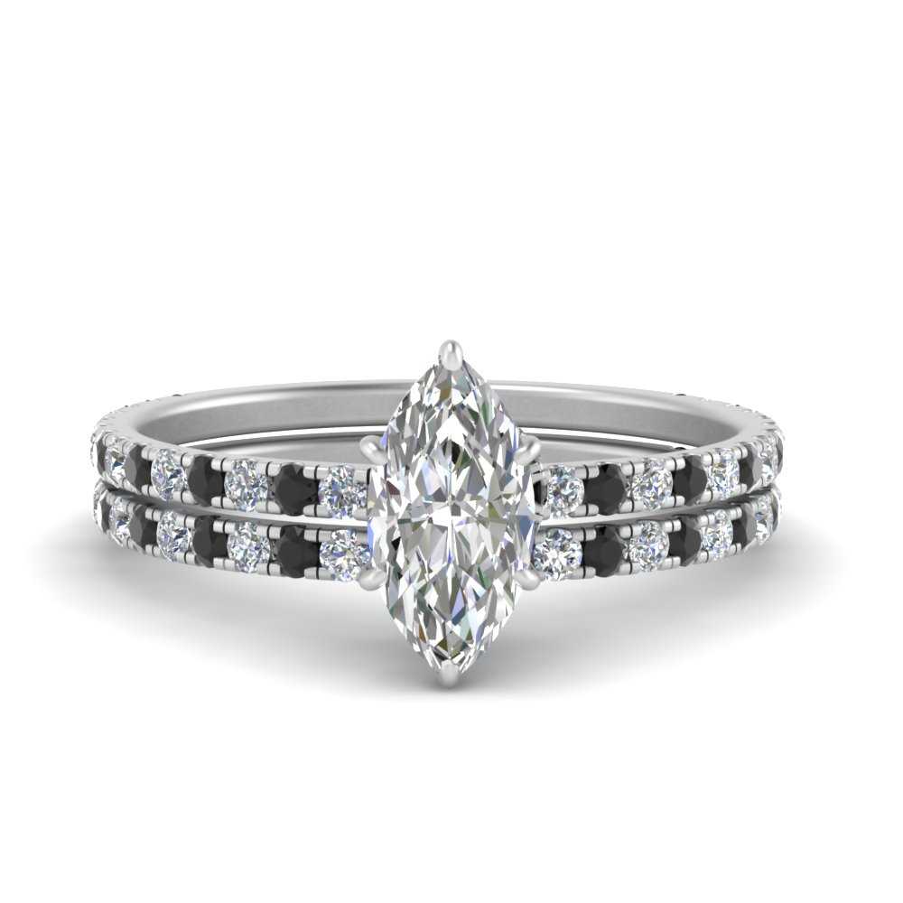 three-quarter-marquise-cut-gallery-bridal-ring-set-with-black-diamond-in-FD9168MQGBLACKANGLE3-NL-WG