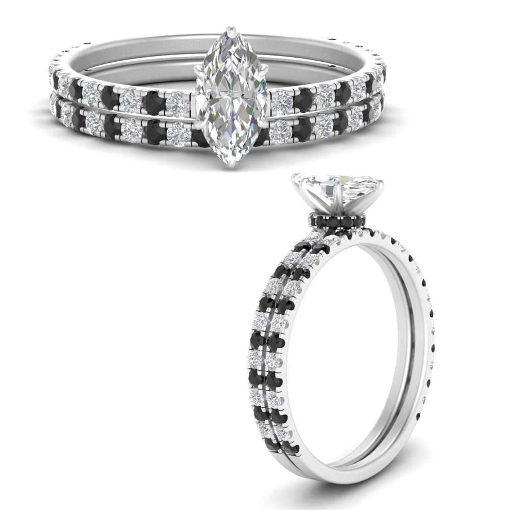 three-quarter-marquise-cut-gallery-bridal-ring-set-with-black-diamond-in-FD9168MQGBLACKANGLE3-NL-WG
